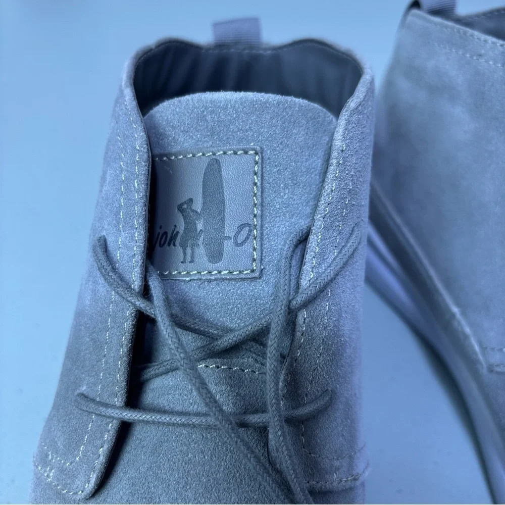Johnnie-O Chill Chukka Boots Men's Neutral Gray Size 13 M Leather Suede Upper